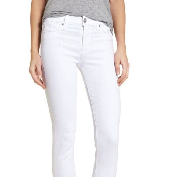 EEUC Hudson Tally Crop Skinny Jeans in White Size 29 x 28 Worn Once Perfect!! - Picture 8 of 11